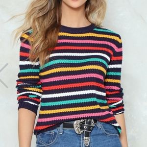 Blue striped sweater XS